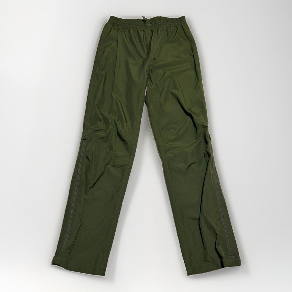 Cabela's GORE-TEX Paclite Rain Pants Medium Tall Green Waterproof Zip Leg